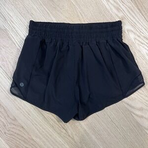 Lululemon Shorts Speed Up Hotty Hot Black Running Shorts Women's Size 6 Mesh